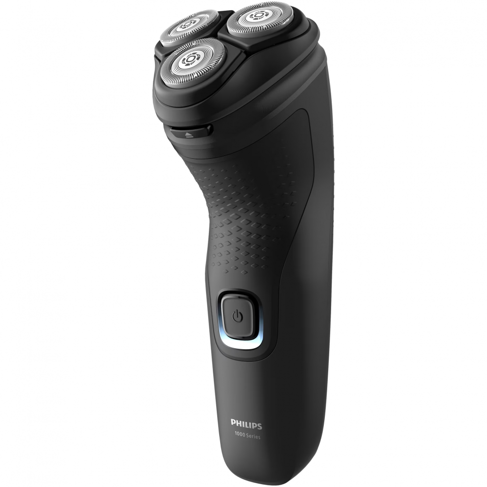 Aparat de ras PHILIPS Shaver Seria 1000 S1141/00, barbierit umed si uscat, fara fir, capete 4D flexibile, lame autoascutire, 40 min, capac de protectie, Negru [1]