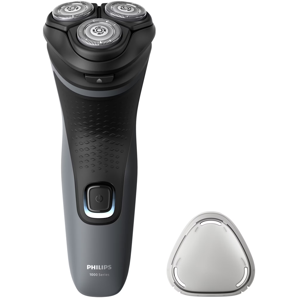 Aparat de ras PHILIPS Shaver Seria 1000 S1142/00, barbierit umed si uscat, fara fir, capete 4D flexibile, lame autoascutire, 40 min, capac de protectie, Gri inchis [3]