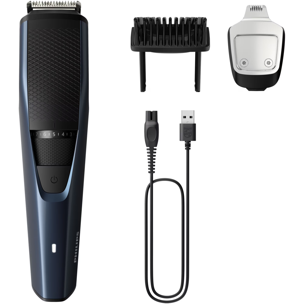 Aparat de tuns barba PHILIPS BT3238/15, Lame din otel inoxidabil cu ascutire automata, 0.5-10mm, utilizare fara fir, 90 min, aparat de tuns pentru detalii, Negru [1]