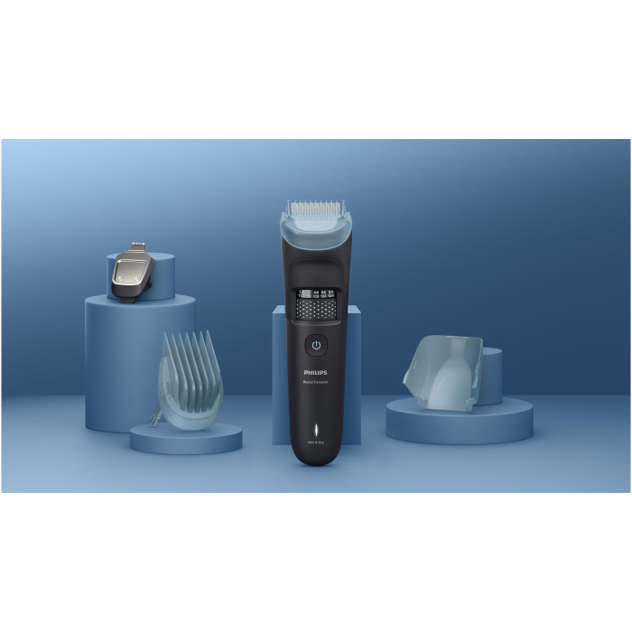 Aparat de tuns barba PHILIPS BT5775/15 cu lame integral metalice cu autoascutire, 40 de setari lungime (0,5-20 mm), autonomie 100 min, colector de par, trimmer pentru detalii, trimmer extra-lat, 2 pie [2]