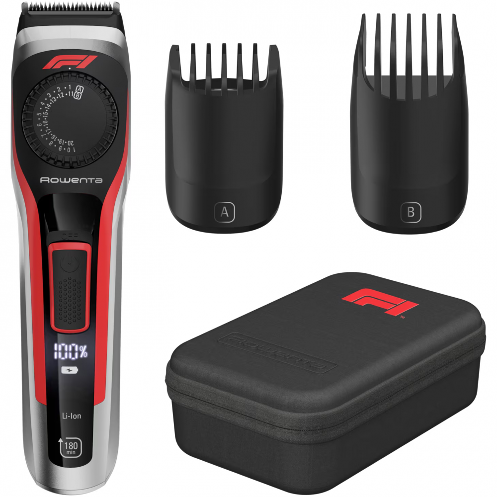 Aparat de tuns barba Rowenta Formula 1® TN384MF0, 39 lungimi de taiere, lame inox, rosu [1]