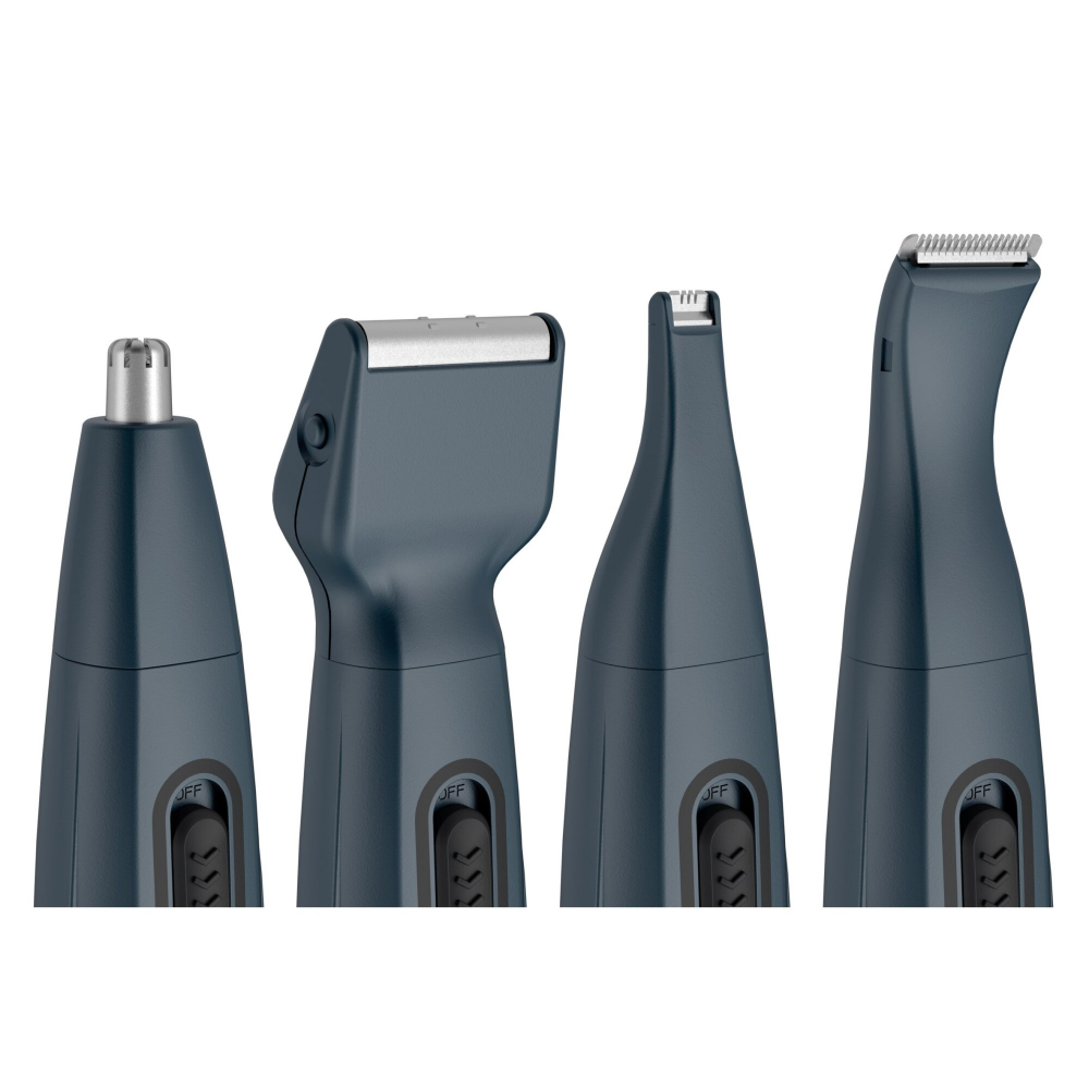 Aparat de tuns barba Rowenta Nomad TN3651F0, lame invelis titan, rezistent la apa, accesoriu pentru ras, baza de depozitare, albastru [4]