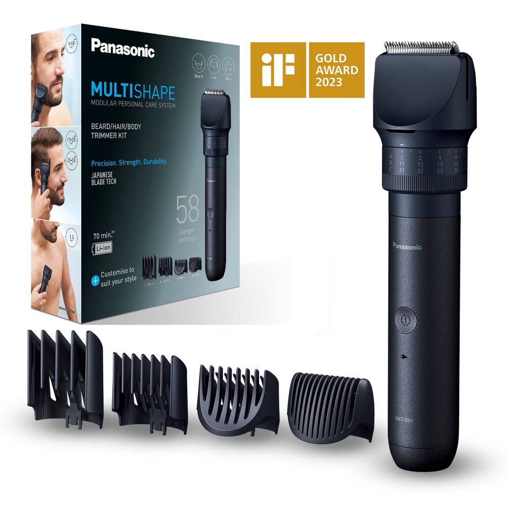 Aparat de tuns barba si parul Panasonic MultiSHAPE ER-CKL2-A301, acumulator, autonomie 70min, quick charge 1H, 58 de setari de lungime, Negru [1]