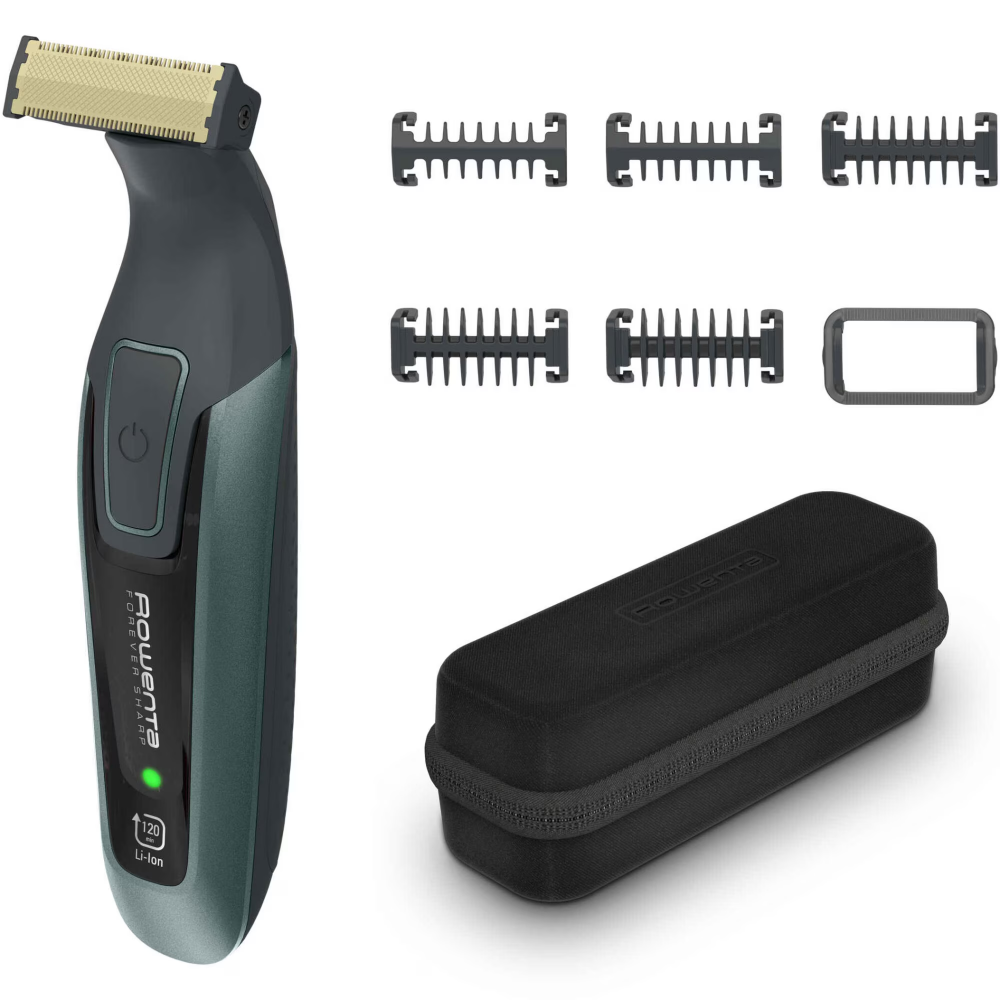 Aparat de tuns, conturat si ras Rowenta Forever Sharp Comfort TN6044E0, 5 piepteni detasabili, autonomie 120 min, incarcare rapida, wet & dry, husa inclusa, negru [2]