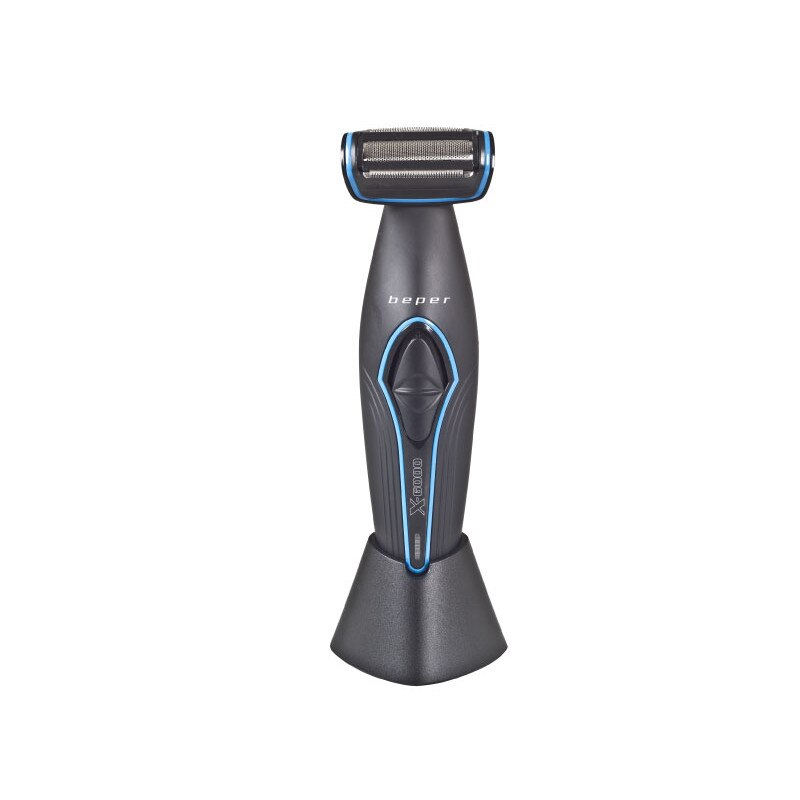 Aparat de tuns corporal Beper 40.330, lame Inox, autonomie 60 min, accesoriu spate, baza incarcare, Negru [3]