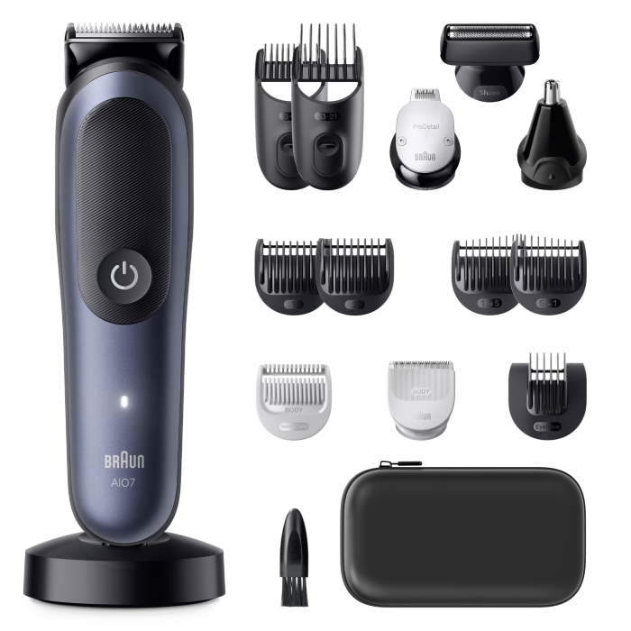 Aparat de tuns multifunctional Braun All-in-One Seria 7 AIO7580,Lama ProBlade, AutoSense,8 Piepteni, 1 Cap tuns SkinGuard,1 Cap ras PrecisionShave, 1 Cap tuns urechi/nas,1 Cap ContourPro,Autonomie 120 [3]