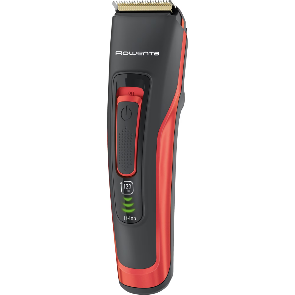 Aparat de tuns parul Rowenta Advancer TN5221F4, autonomie 120min, functie incarcare rapida, 3 piepteni, 45 de lungimi de taiere, lame cu tehnologie de auto-ascutire, negru/rosu [2]