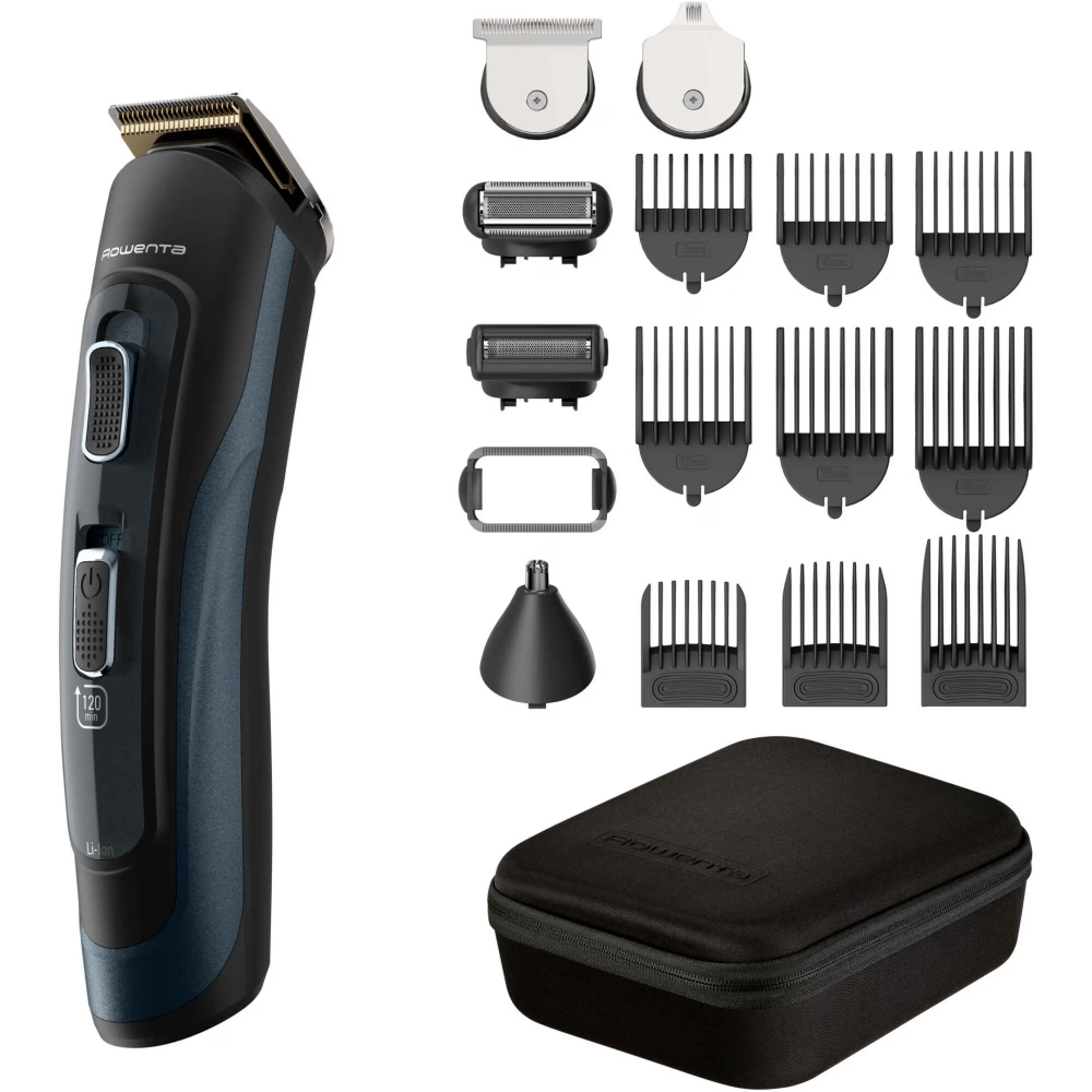 Aparat de tuns parul si barba Rowenta Selectium 17 in 1 TN9464E0, autonomie 120 min, 9 piepteni, accesoriu ras barba si parul corporal, lama de precizie pentru barba, accesoriu nas&urechi, husa, wet&d [1]