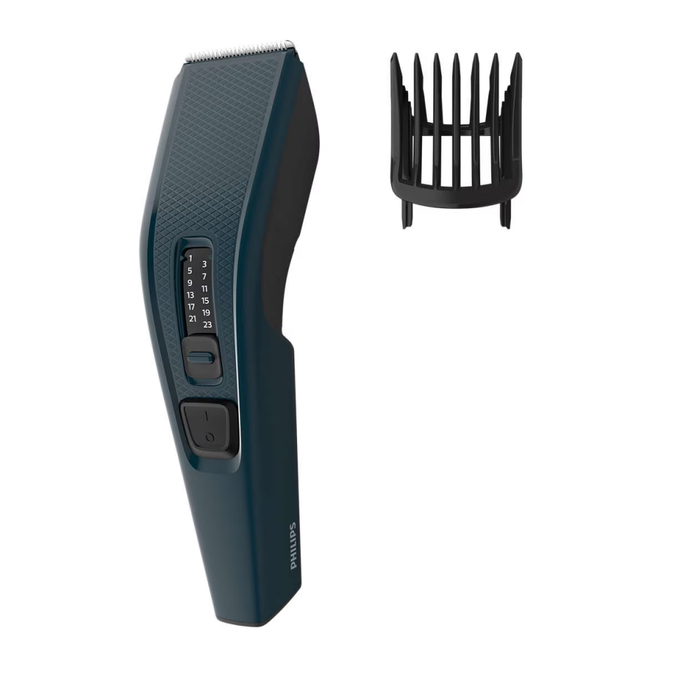 Aparat de tuns PHILIPS Seria 3000 HC3505/15, 13 setari de lungime, utilizare cu fir, lame din otel inoxidabil, Albastru [2]
