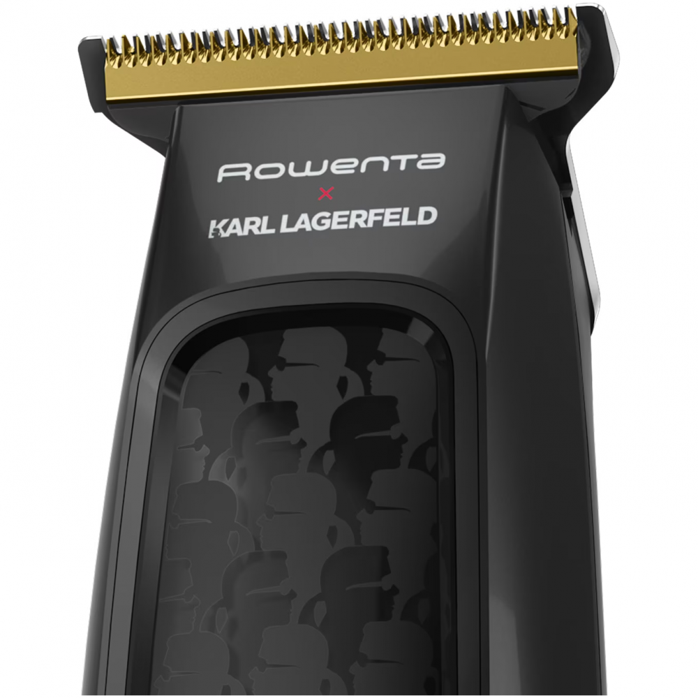 Aparat de tuns Rowenta x Karl Lagerfeld Cut & Style TN182LF0, 6500 rpm, 3 piepteni, perie curatare si ulei lubrifiant incluse, lame din inox, autonomie 90 minute, indicator LED, negru & rosu [2]