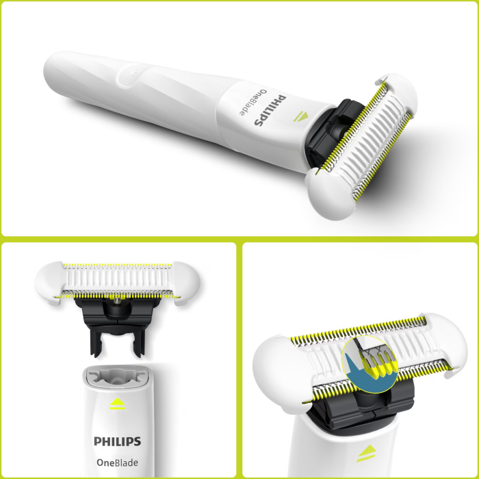 Aparat electric de ras si tuns PHILIPS OneBlade Intimate QP1924/30, special conceput pentru zonele intime, o lama SkinProtect aditionala, unisex [2]