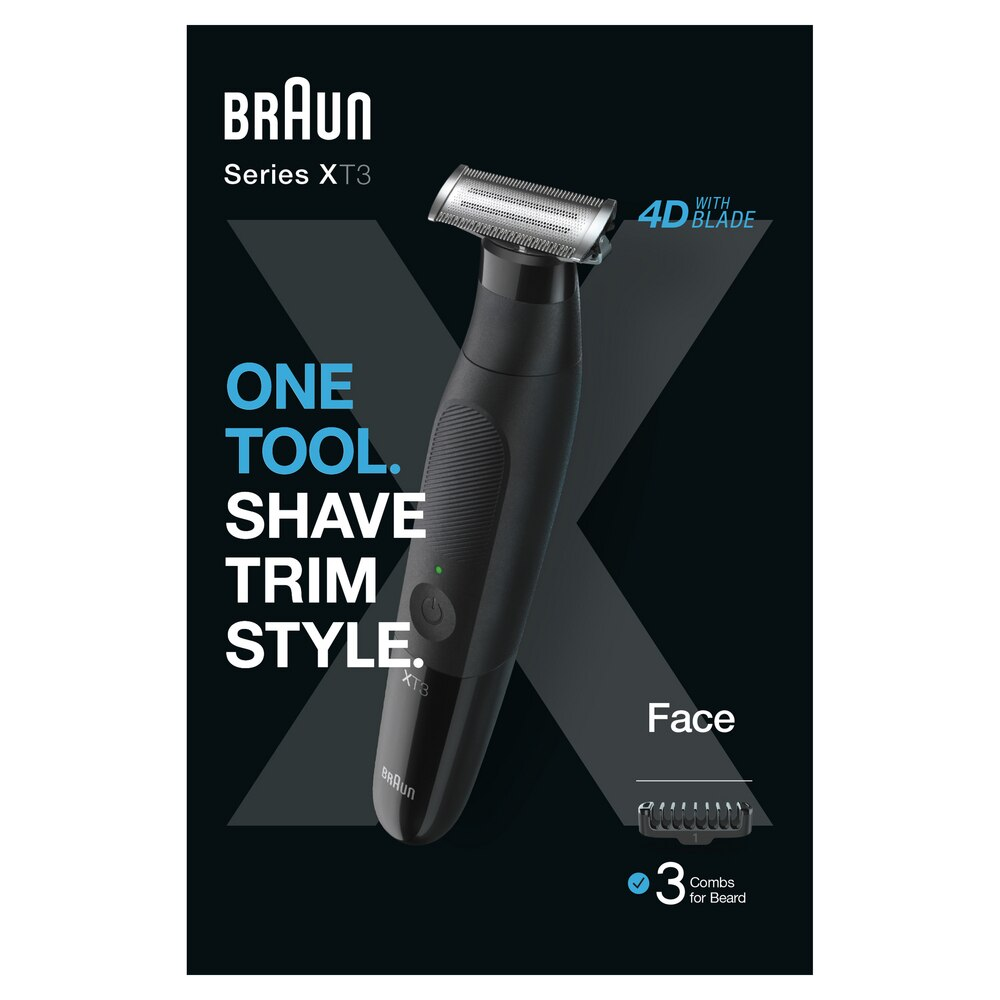 Aparat hibrid de barbierit si tuns barba Braun Series X XT3100 Wet&Dry, 3 piepteni, Negru [3]