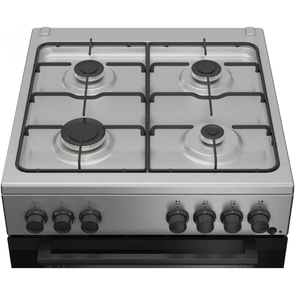 Aragaz Beko FBSE62120XD, Mixt, 4 arzatoare, Aprindere electrica, Gatire asistata cu ventilatie, Grill, 60 cm, Inox [4]