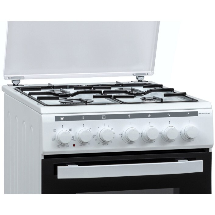Aragaz mixt Heinner HFSC-V60LITGC-WH, 4 arzatoare gaz, Aprindere electrica, Cuptor electric, Clasa A, Dispozitiv de siguranta plita, Timer, Grill, 50x60 cm, Alb [3]