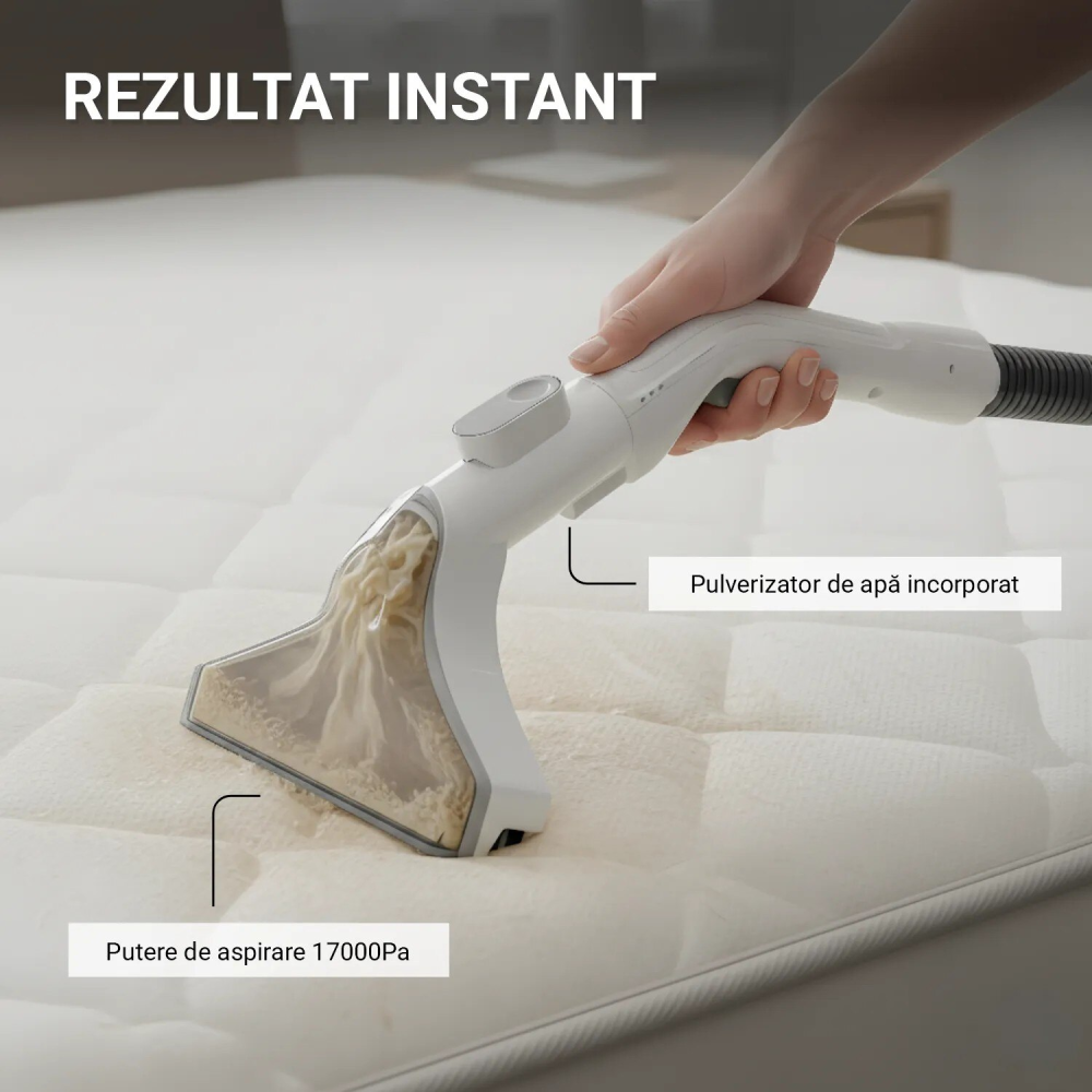 Aspirator cu Spalare Injectie-Extractie RYER PRO 5 IN 1, Putere 17.000Pa, 800W, Curatator de Pete, Potrivit Pentru: Covoare, Saltele, Tapiterii, Textile, Ferestre, Podele, Rezervor Apa Curata si Deter [3]