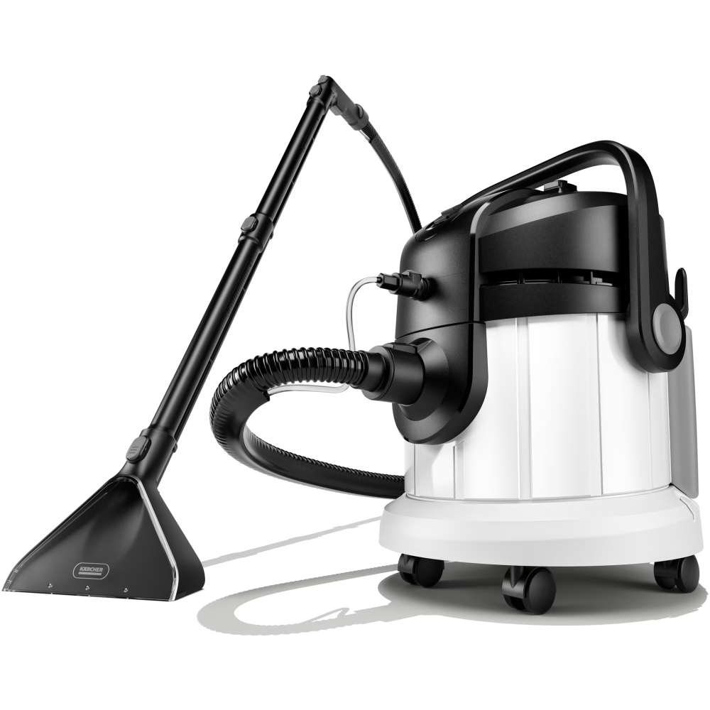 Aspirator cu spalare prin injectie-extractie Karcher SE 4, 1000 W, rezervor apa curata/murdara 4/4 l, duza injectie-extractie covoare, duze aspirare umeda si uscata, detergent 100 ml, 1.081-150.0, Alb [2]