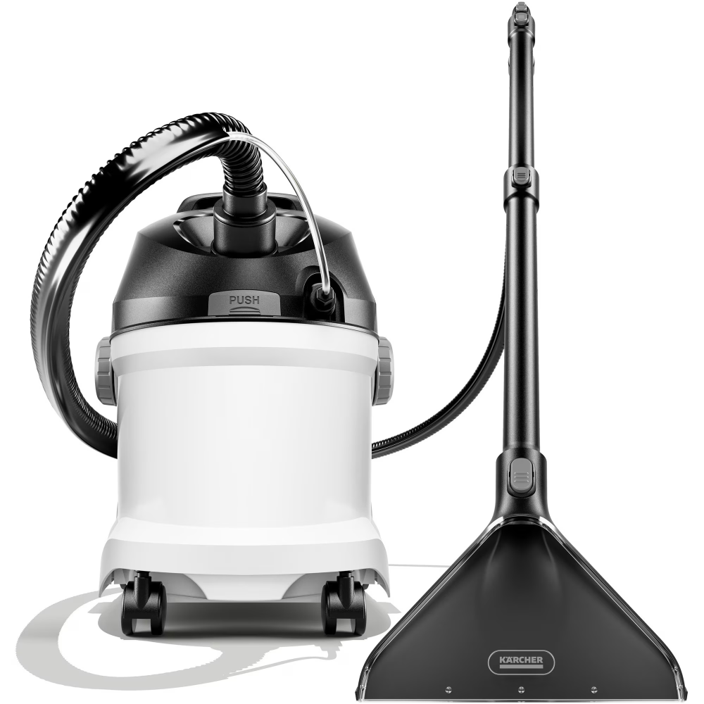 Aspirator cu spalare prin injectie-extractie Karcher SE 5, 1000 W, rezervor apa curata/murdara 4/4 l, duza injectie-extractie covoare, duze aspirare uscata, detergent 100 ml, 1.081-230.0, Alb [2]