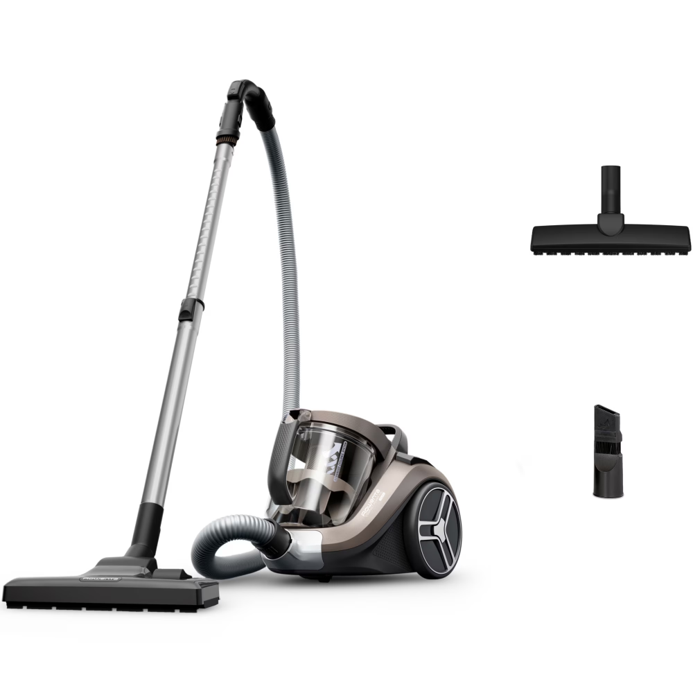 Aspirator fara sac Rowenta Compact Power XXL RO4B30EA, 900W, recipient pentru praf XXL de 2.5 L, filtrare 99.98%, design compact, raza de operare 8.8m, gri [1]