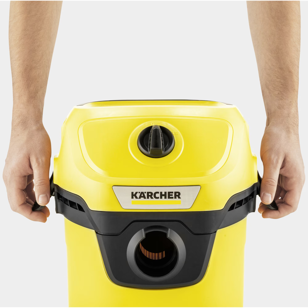 Aspirator umed-uscat Karcher WD 3 V-15/4/20, 1000 W, recipient 15 l, furtun 1,8 m, functie de suflare, filtru cartus, sac de filtrare, 1.628-104.0, Galben/Negru [4]