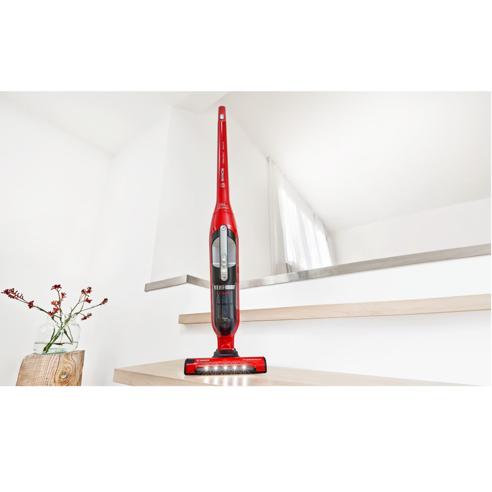 Aspirator vertical 2 in 1 Bosch Flexxo Gen 2 BBH3ZOO28, 25.2V, autonomie 55 min, sistem Robust Air, perie ALLFloor cu Led, consum anual de energie 9.31Kwh/an, rosu [3]