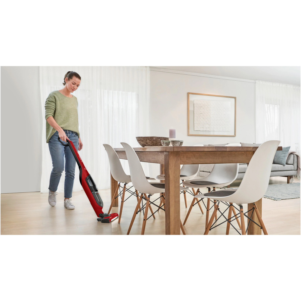 Aspirator vertical 2 in 1 Bosch Flexxo Gen 2 BBH3ZOO28, 25.2V, autonomie 55 min, sistem Robust Air, perie ALLFloor cu Led, consum anual de energie 9.31Kwh/an, rosu [2]