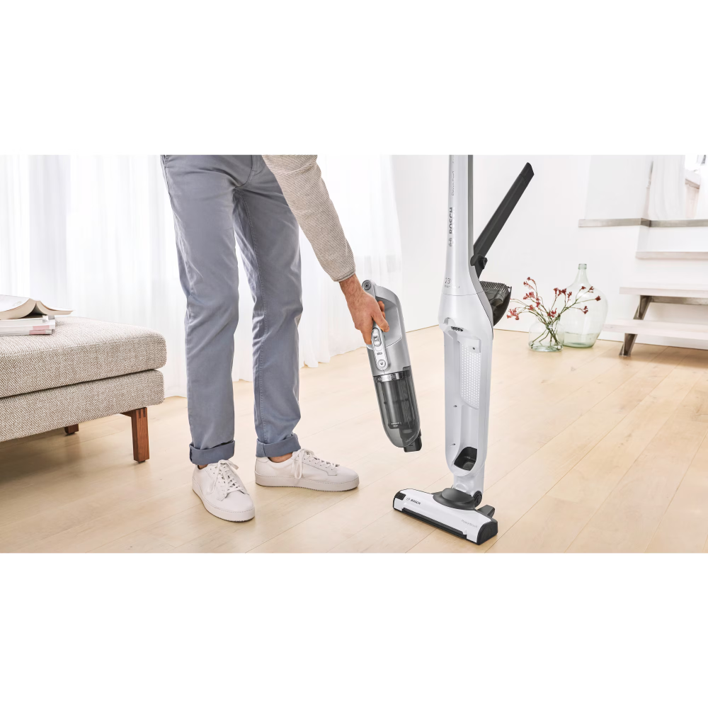 Aspirator vertical 2 in 1 cu acumulator Bosch BCH3P2301, Flexxo Gen2 23Vmax, 0.4 l, 2 trepte de putere, 10.62 Kwh/an, Perie AllFloor Power cu LED-uri, Autonomie 50 minute, Alb [4]