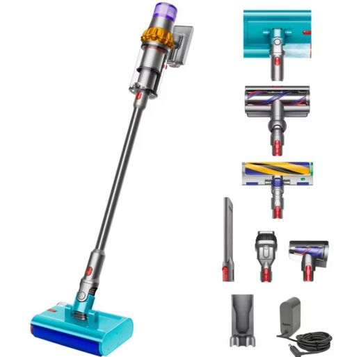 Aspirator vertical cu spalare Dyson V15s Detect Submarine 448798-01, 660 W, 0.76 l, 240 AW, autonomie 60 minute, galben/nichel [7]
