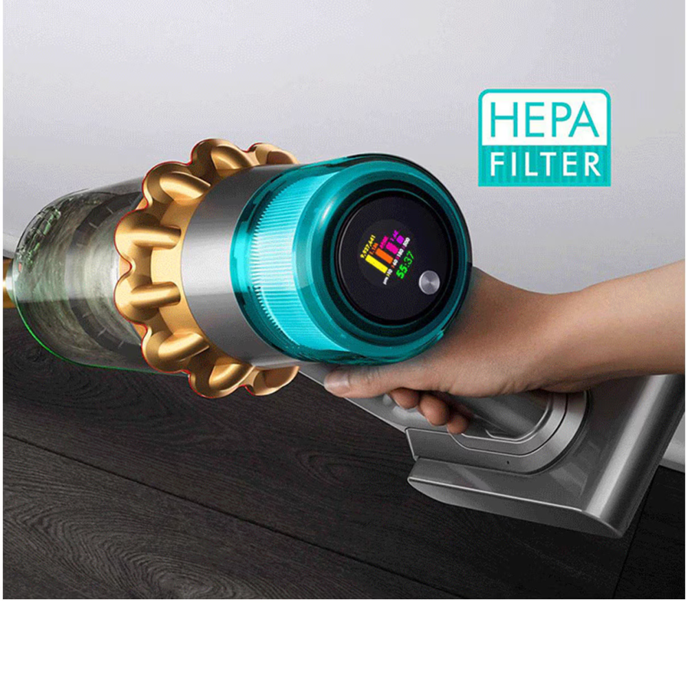 Aspirator vertical Dyson V15 Detect Absolute 2023 447000-01, 660W, 0.76 l, autonomie 60 min, iluminare, filtru HEPA, auriu [5]