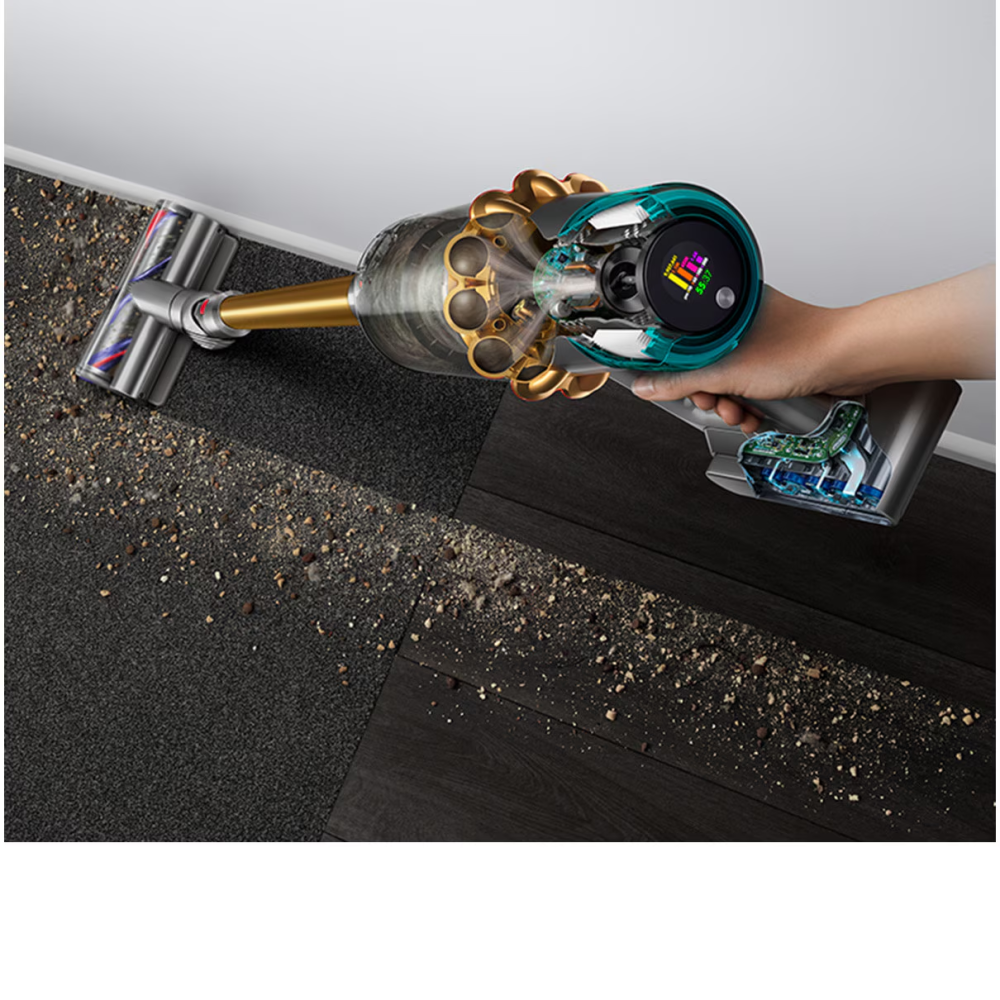 Aspirator vertical Dyson V15 Detect Absolute 2023 447000-01, 660W, 0.76 l, autonomie 60 min, iluminare, filtru HEPA, auriu [3]