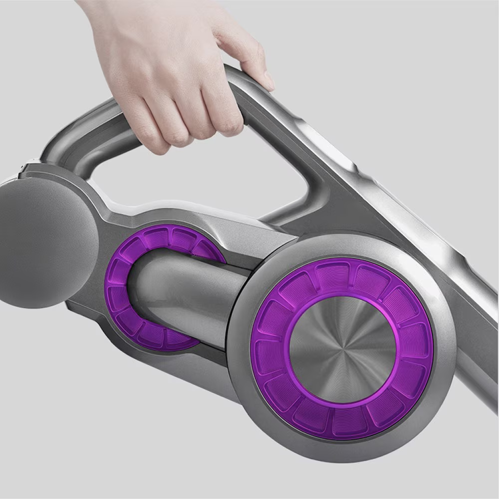 Aspirator vertical Jimmy JV85 PRO, putere 550W, autonomie 70 de minute, 0.6L, acumulator interschimbabil, tub flexibil pentru aspirarea cu usurinta a zonelor joase, display LED, violet/argintiu [5]