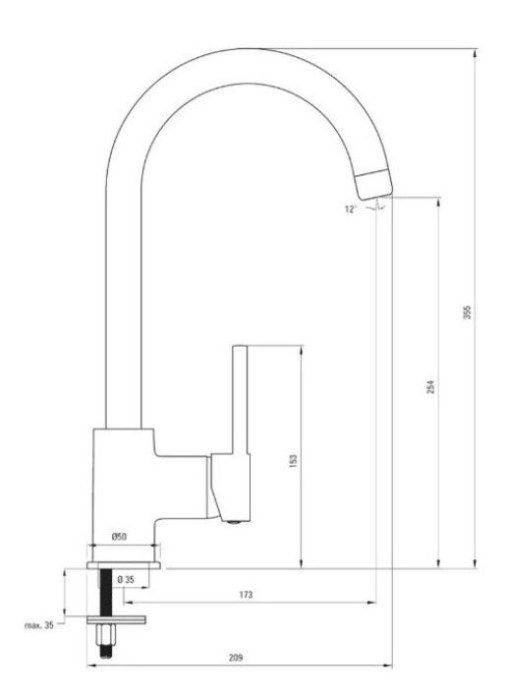 Baterie bucătărie Kring Sevilla grafit monocomandă | cautarescu.ro [2]