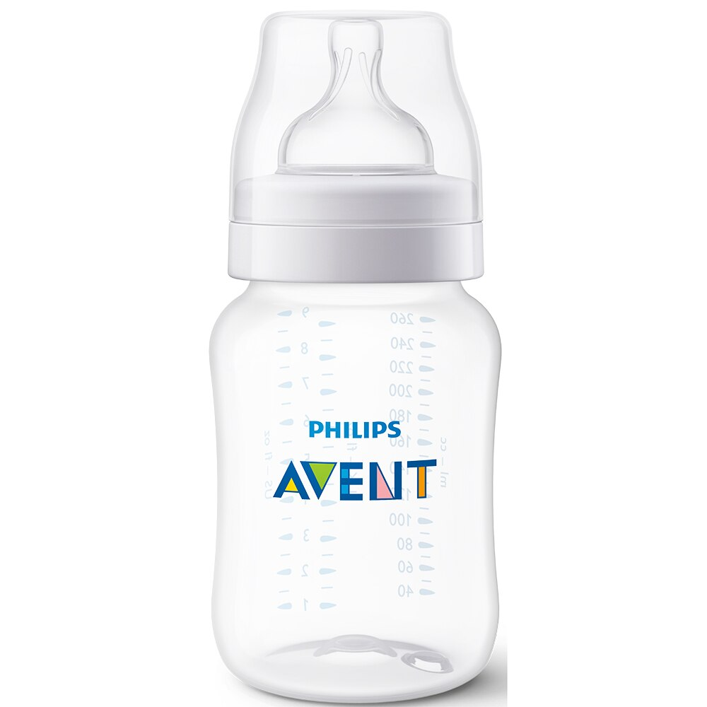 Biberon anti-colici Philips Avent SCY103/01, 260ml, Tetina cu debit 2, +1 luni, fara BPA, usor de curatat [3]