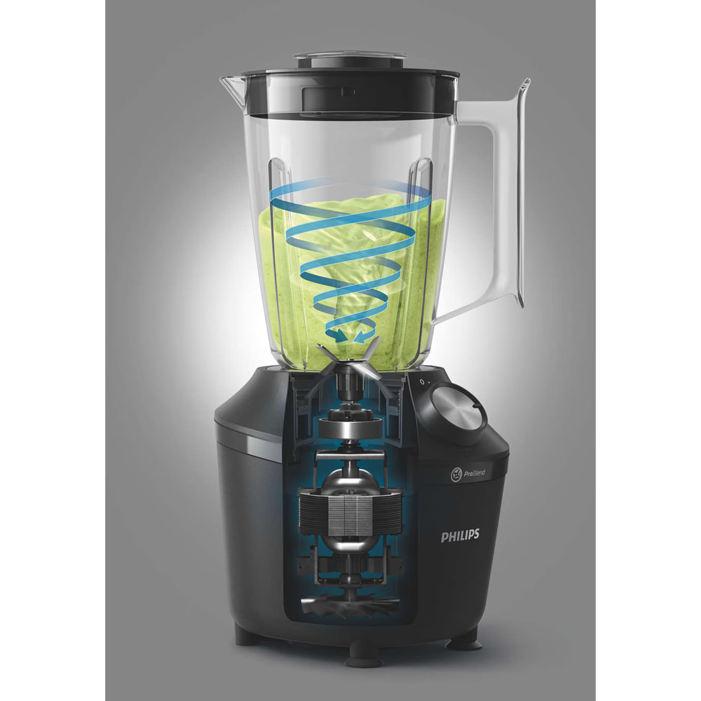 Blender Philips Seria 3000 HR2291/01, 600W, 2l, 2 viteze+Pulse, zdrobire gheata, Sistem ProBlend, aplicatia NutriU, Negru [3]