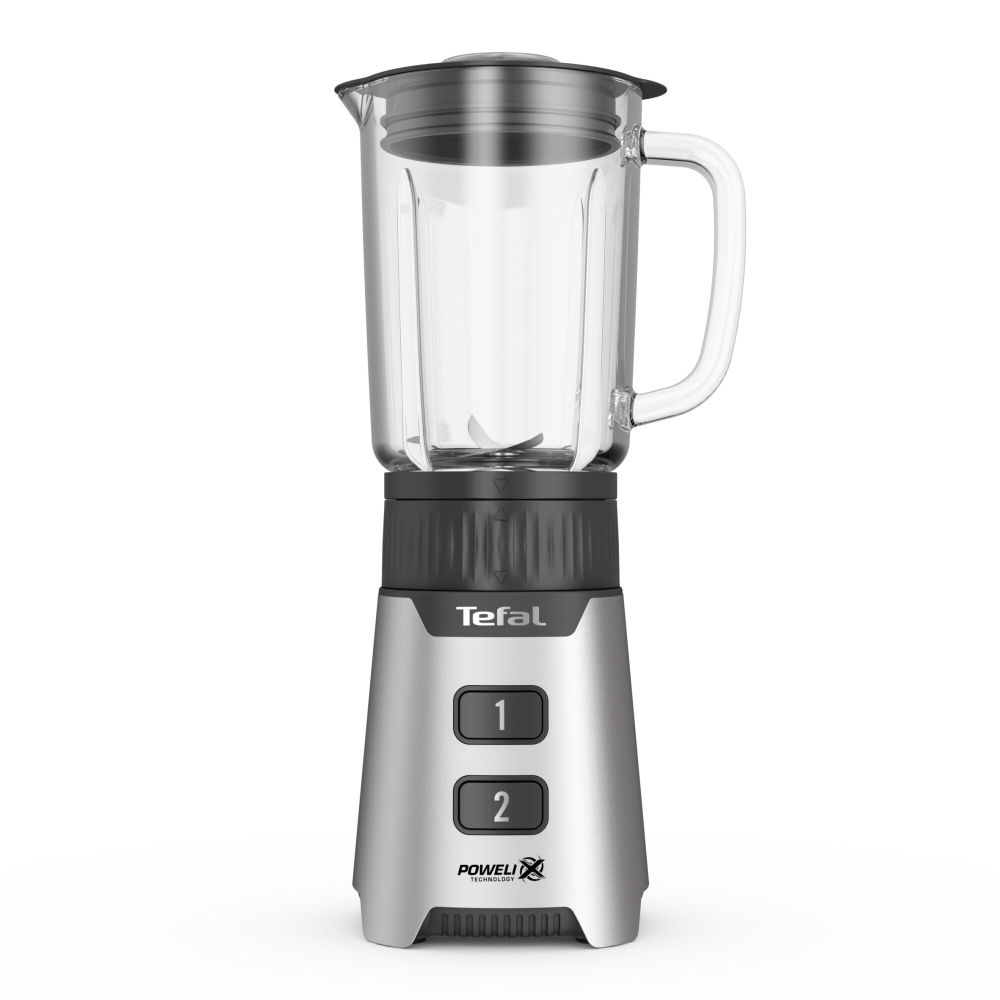 Blender Tefal Minimix BL16GE30, 400W, 2 trepte de viteza, recipient din sticla termorezistent 0.7 L, recipient portabil 0.6 L, lame detasabile Powelix, argintiu [4]