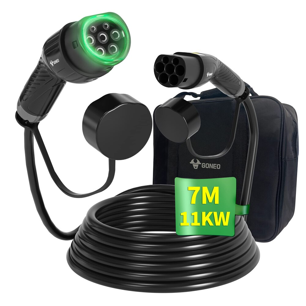 Cablu incarcare masini electrice 11kW 7m 16 A Type2 cu geanta portabila, GONEO tip 2 de, pentru EV, Vehicul nou Enegry, 11KV-7M negru [1]