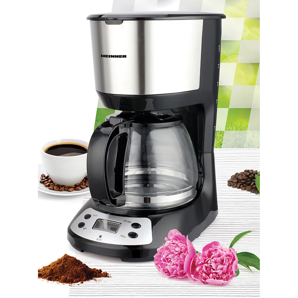 Cafetiera digitala Heinner Silvert Chatt HCM-D750GCSS, 750W, 1.25L, Display LCD, Filtru si portfiltru detasabil, Filtru din nailon, Functie anti-scurgere, Oprire automata, Functie de mentinere la cald [2]