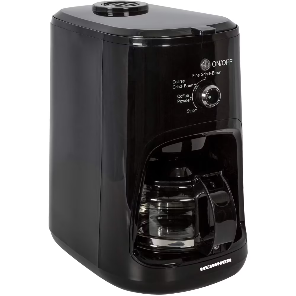 Cafetiera Heinner Grind Control HCM-900RBK, 900W, 0.6L, Rasnita incorporata, Capacitate rasnire 36g, Reglare rasnita: macinare fina, Macinare grosiera, Rezervor de apa detasabil, Lame rasnire din inox [2]