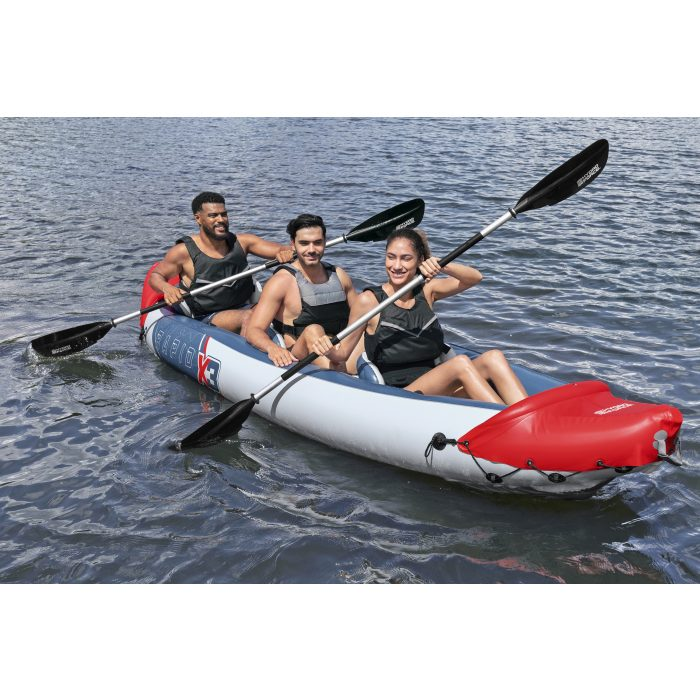 Caiac 3 persoane Bestway Rapid X3 K, greutate maxim suportata 280kg, 381 x 100 x 44 cm, 1 pereche de vasle de aluminiu de 230cm, pompa manuala inclusa [2]