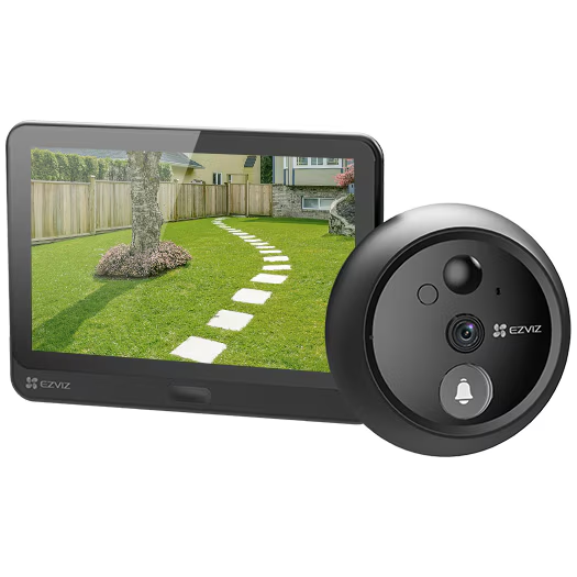 Camera de supraveghere Ezviz HP4 cu sonerie, 2MP, 1080p, IR 3m, baterie 4600mAh, ecran color 4.3", unghi 155°, audio bidirectional, vizualizare live, MicroSD 512GB, stocare Ezviz CloudPlay, Compresie [1]