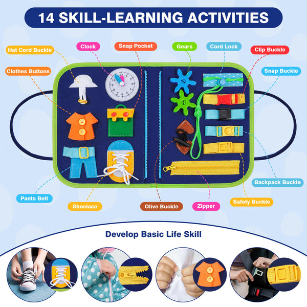 Carte senzoriala, Tip geanta cu 4 compartimente, ideala pentru dezvoltarea copiilor, varsta 1-4 ani [2]