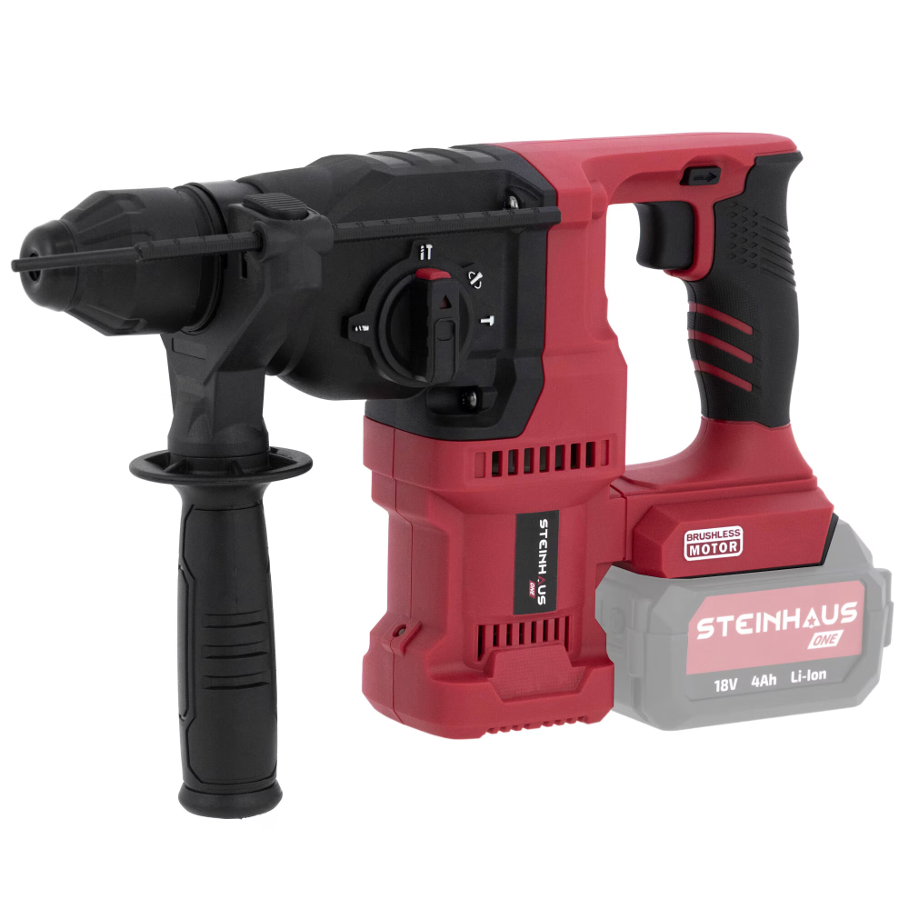 Ciocan rotopercutor pe acumulator Steinhaus ONE 18V, PRO-ONE-RH2, Brushless, 2.8 J, 1150 RPM, 5100 percutii/min, mandrina SDS-Plus, 4 functii, fara acumulator/incarcator, valiza transport + accesorii [2]