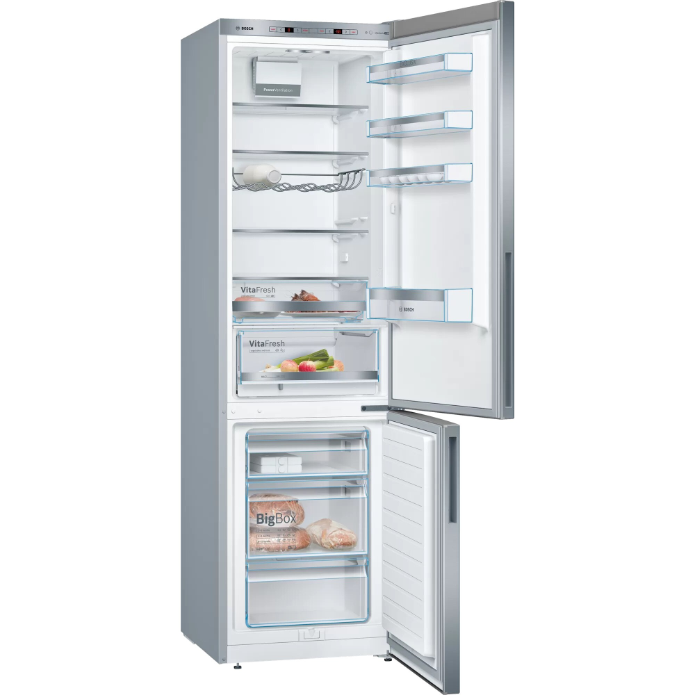 Combina frigorifica Bosch KGE39ALCA, 343 l, Low Frost, Raft sticle, Control electronic, VitaFresh, Clasa C, H 201 cm, Argintiu [2]