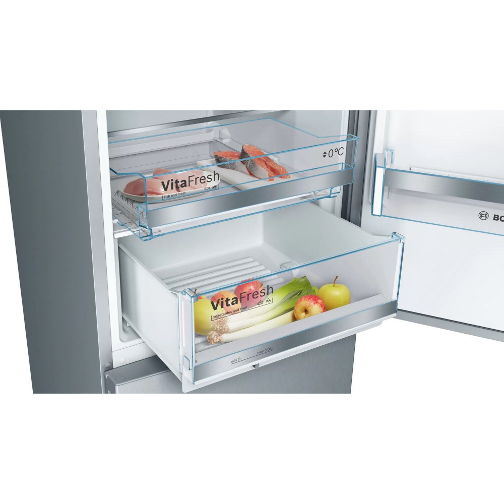 Combina frigorifica Bosch KGE39ALCA, 343 l, Low Frost, Raft sticle, Control electronic, VitaFresh, Clasa C, H 201 cm, Argintiu [3]