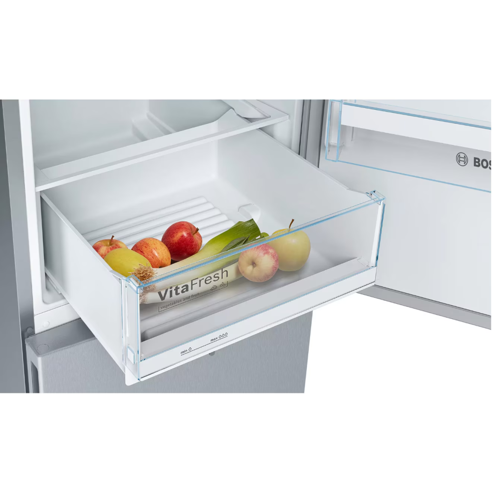 Combina frigorifica Bosch KGV36VLEAS, 308 l, Low Frost, VitaFresh, Raft sticle, Clasa E, H 186 cm, Argintiu [4]