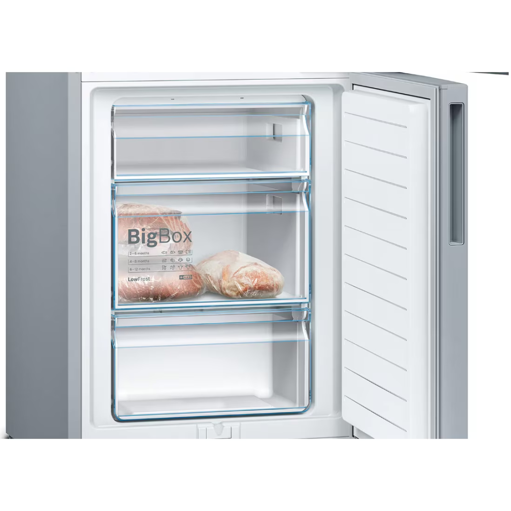 Combina frigorifica Bosch KGV36VLEAS, 308 l, Low Frost, VitaFresh, Raft sticle, Clasa E, H 186 cm, Argintiu [5]