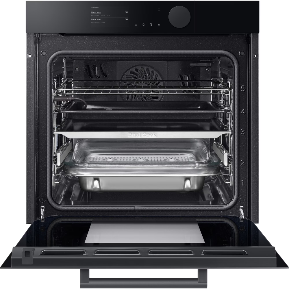 Cuptor incorporabil Samsung NV75T8979RK/EF, Infinite Line, Electric, Autocurare pirolitica, 75l, Dual Cook, Ecran TFT 4.3", WiFi, Sonda temperatura, Soft Close Door, Clasa A+, Negru [3]