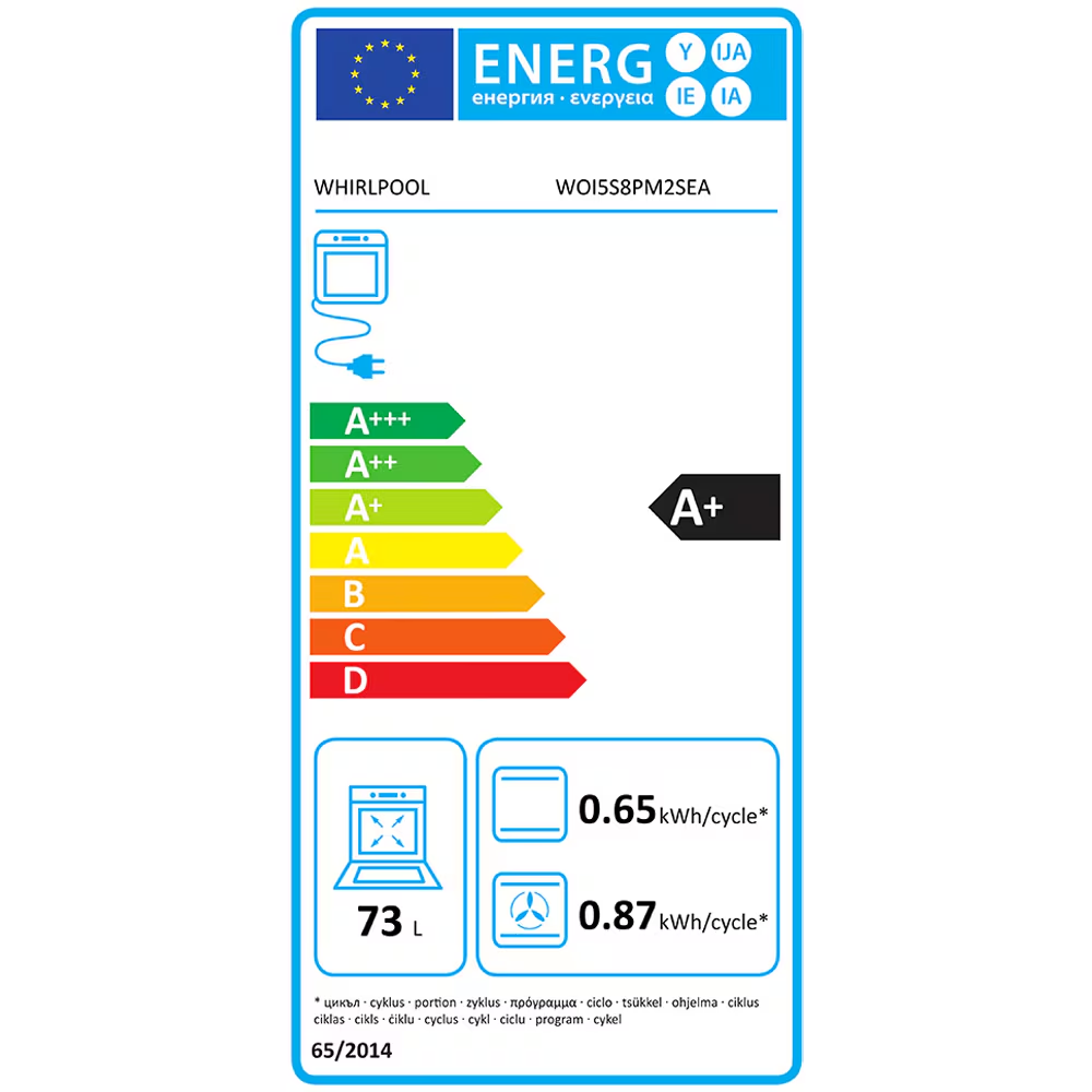 Cuptor incorporabil Whirlpool WOI4S8CM1SEA, Electric, 73 l, Autocuratare catalitica, Tehnologie al 6-lea simt, Casa A+, Bej [5]
