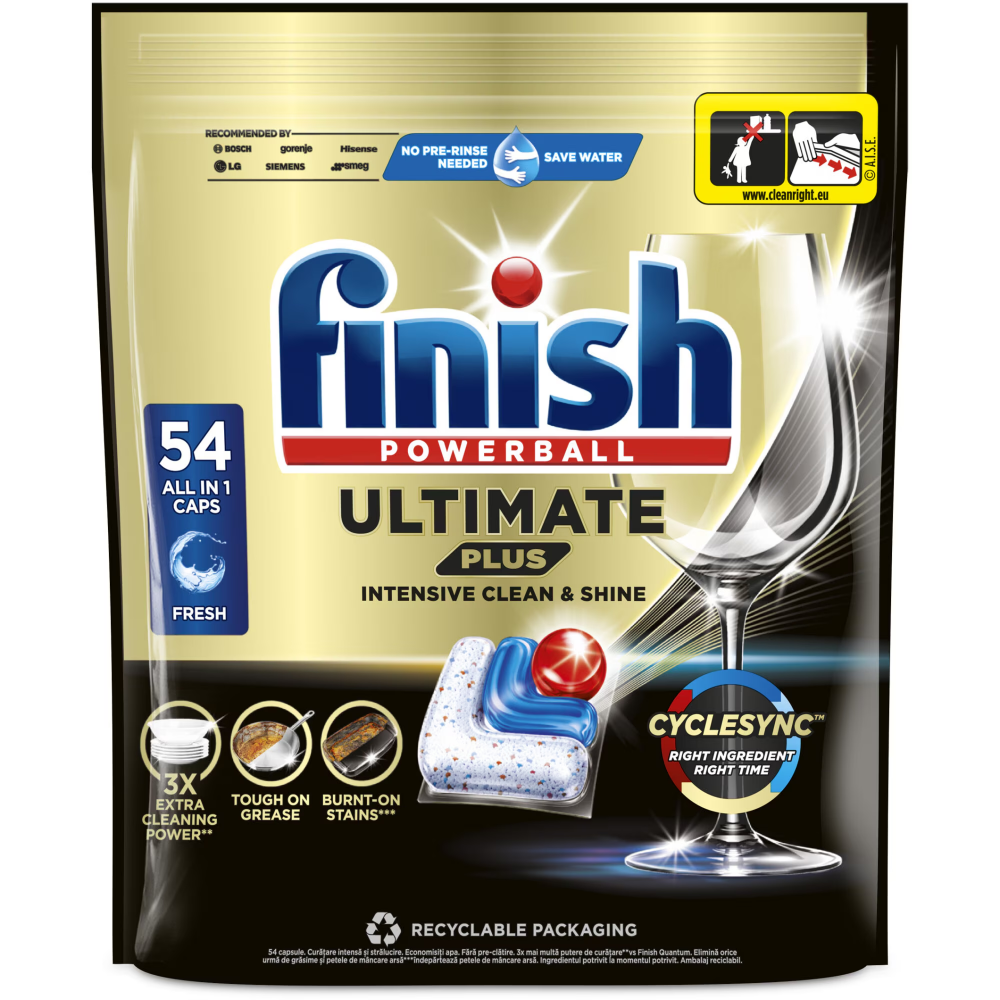 Detergent capsule pentru masina de spalat vase Finish Ultimate Plus, 54 buc, 54 spalari [2]