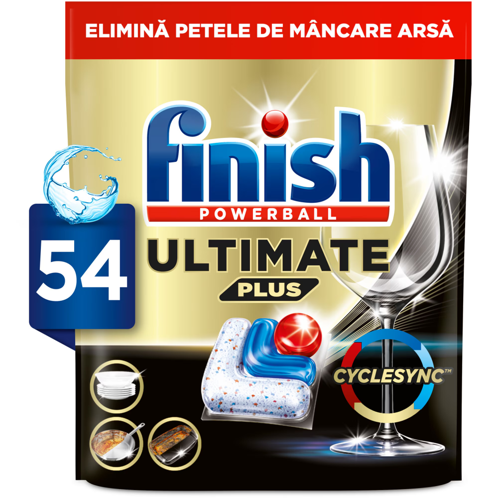 Detergent capsule pentru masina de spalat vase Finish Ultimate Plus, 54 buc, 54 spalari [1]