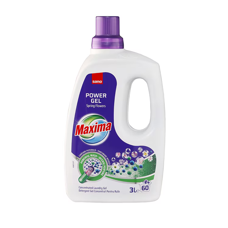 Detergent gel concentrat pentru rufe Sano Maxima Spring Flowers, 60 spalari, 3 l [1]
